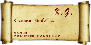 Krammer Gréta névjegykártya